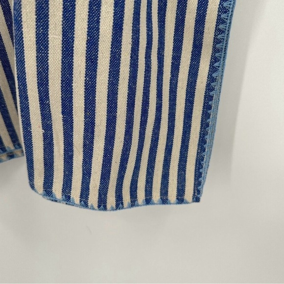 Tuckernuck Sullivan Embroidered Canvas Caftan sz M Blue Stripe Mini Swim Cover - Picture 7 of 8